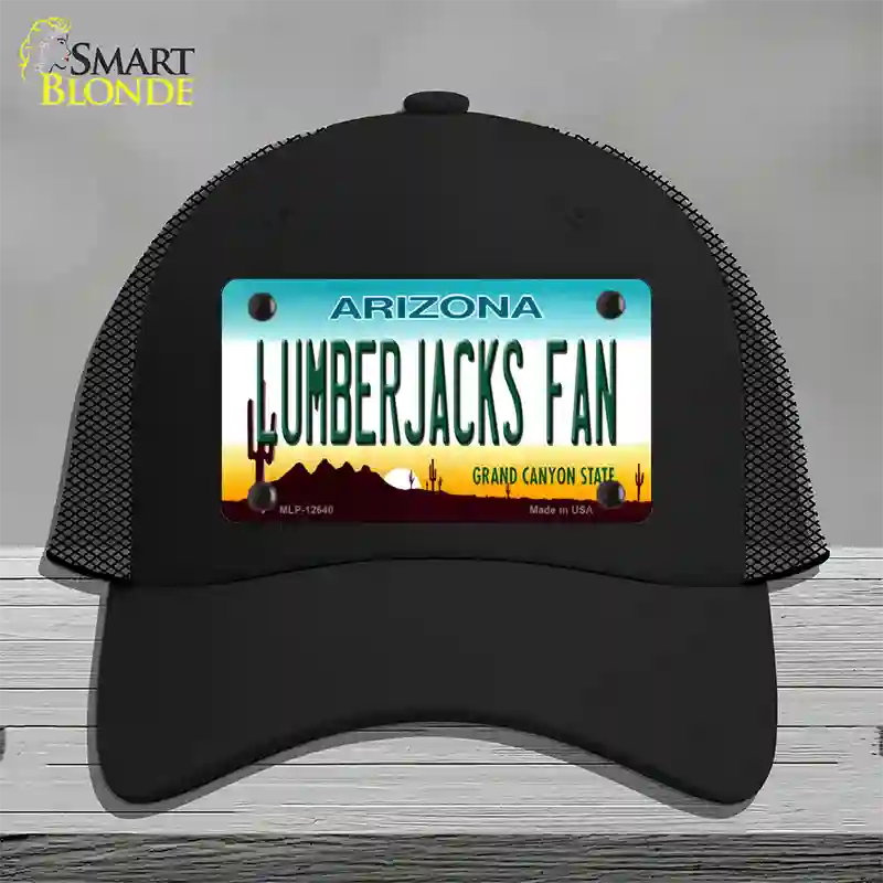 Lumberjacks Fan Novelty License Plate Hat Mesh / Black