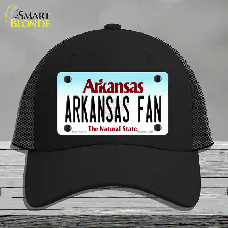 Arkansas Fan Novelty License Plate Hat Mesh / Black