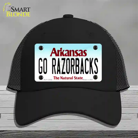 Go Razorbacks Novelty License Plate Hat Mesh / Black