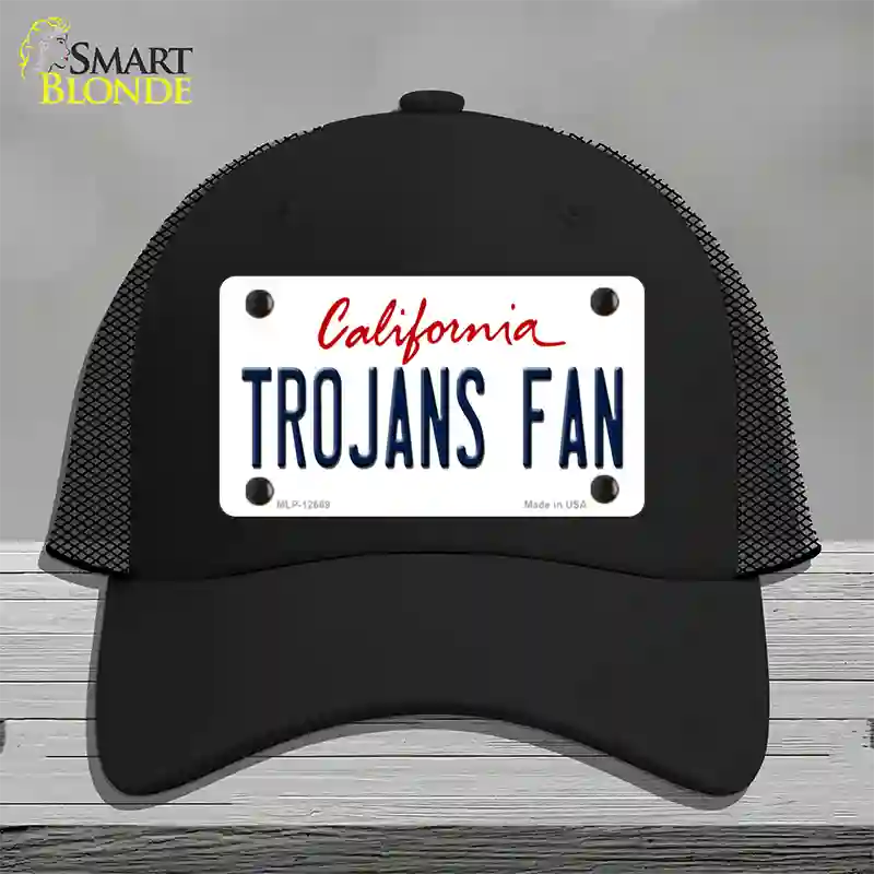 Trojans Fan Novelty License Plate Hat Mesh / Black