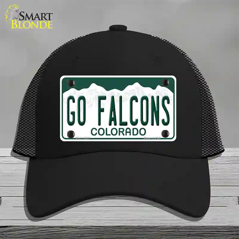 Go Falcons Novelty License Plate Hat Mesh / Black