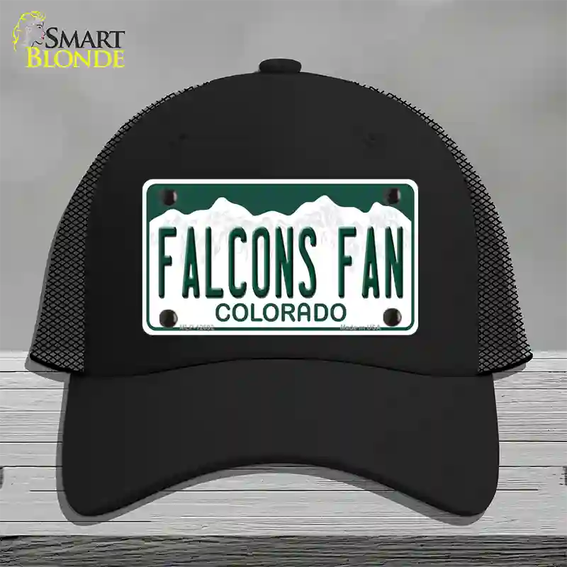 Falcons Fan Novelty License Plate Hat Mesh / Black