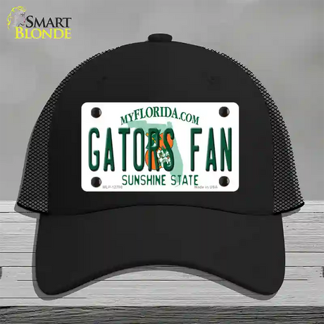 Gators Fan Novelty License Plate Hat Mesh / Black