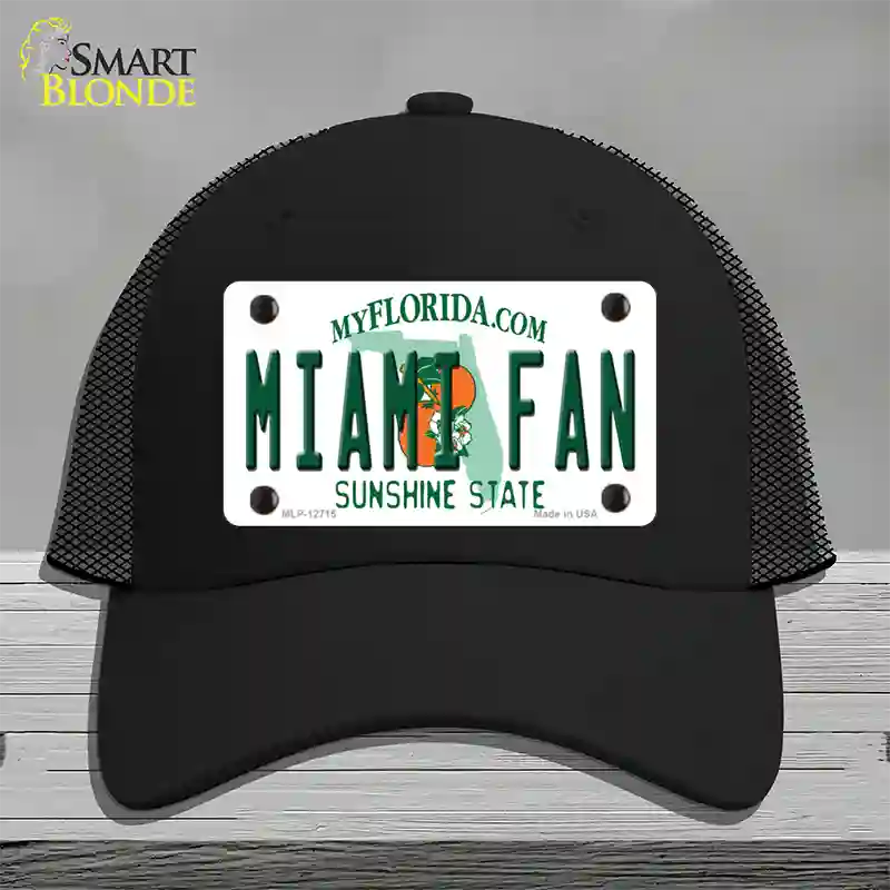 Miami Fan Novelty License Plate Hat Mesh / Black