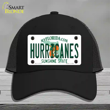 Hurricanes Novelty License Plate Hat Mesh / Black