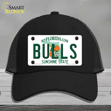 Bulls Novelty License Plate Hat Mesh / Black