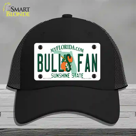 Bulls Fan Novelty License Plate Hat Mesh / Black