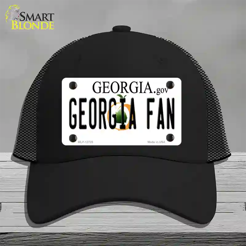 Georgia Fan Novelty License Plate Hat Mesh / Black