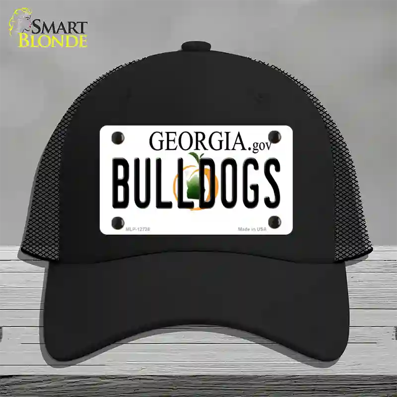 Bulldogs Georgia Peach Novelty License Plate Hat Mesh / Black