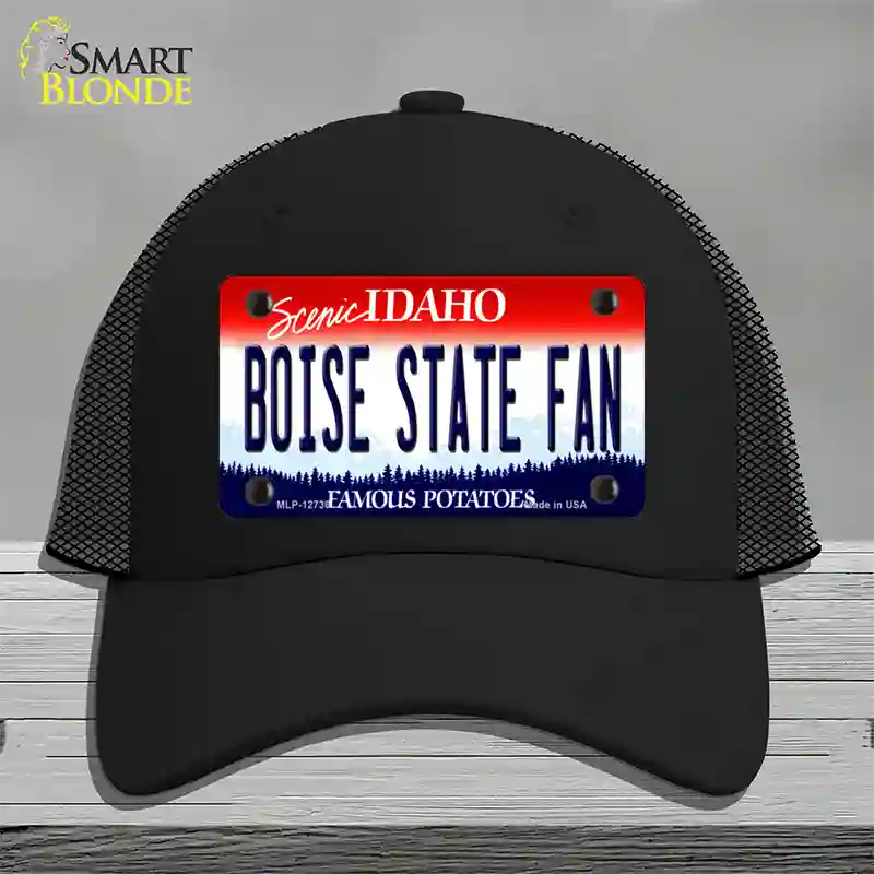 Boise State Fan Novelty License Plate Hat Mesh / Black