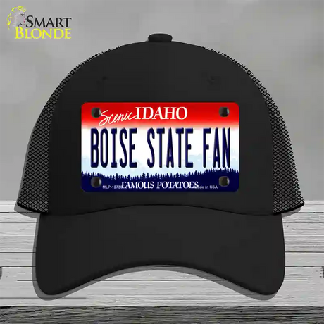 Boise State Fan Novelty License Plate Hat Mesh / Black