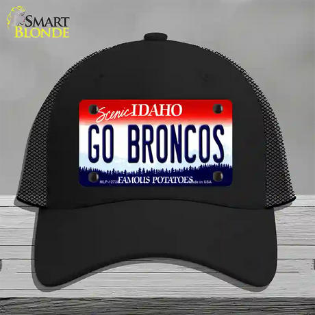 Go Broncos Novelty License Plate Hat Mesh / Black