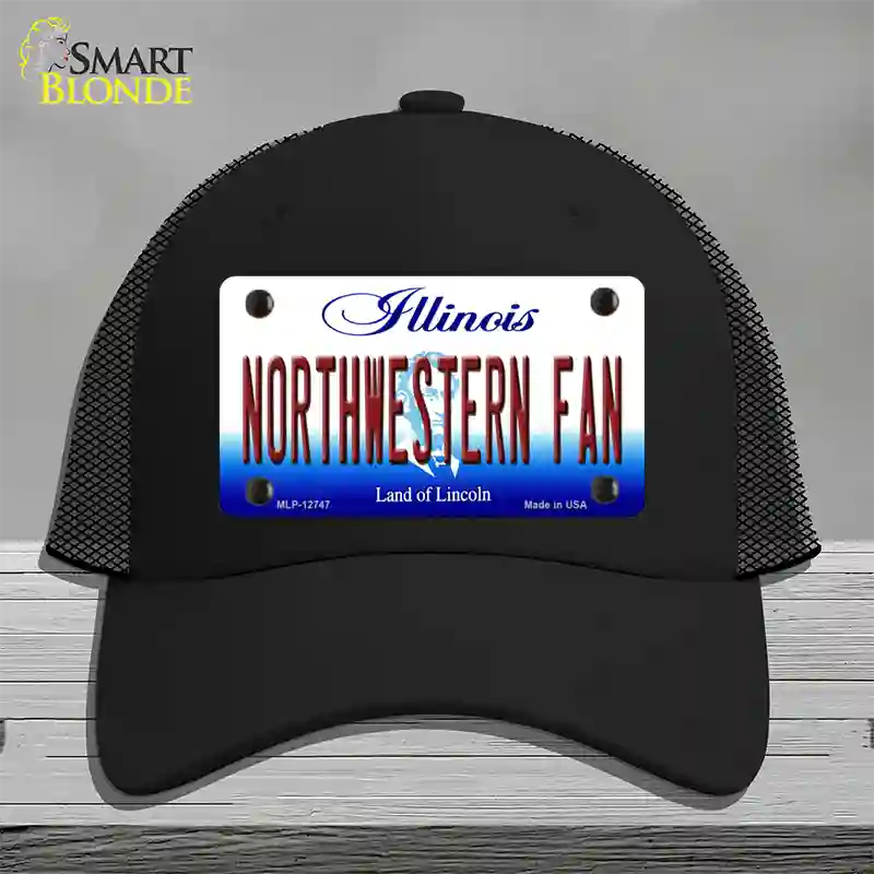 Northwestern Fan Novelty License Plate Hat Mesh / Black