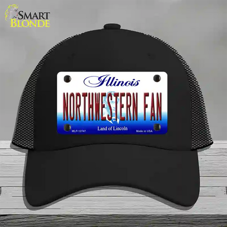 Northwestern Fan Novelty License Plate Hat Mesh / Black