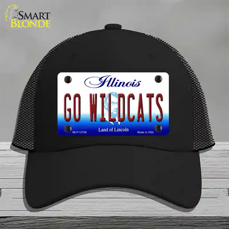 Go Wildcats Illinois Novelty License Plate Hat Mesh / Black