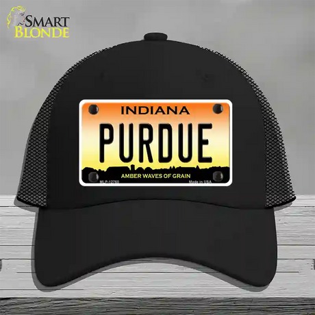 Purdue Novelty License Plate Hat Tag Mesh / Black