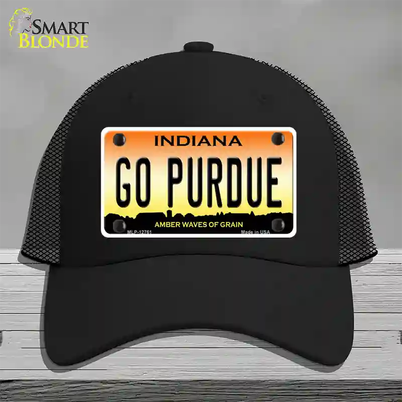 Go Purdue Novelty License Plate Hat Tag Mesh / Black