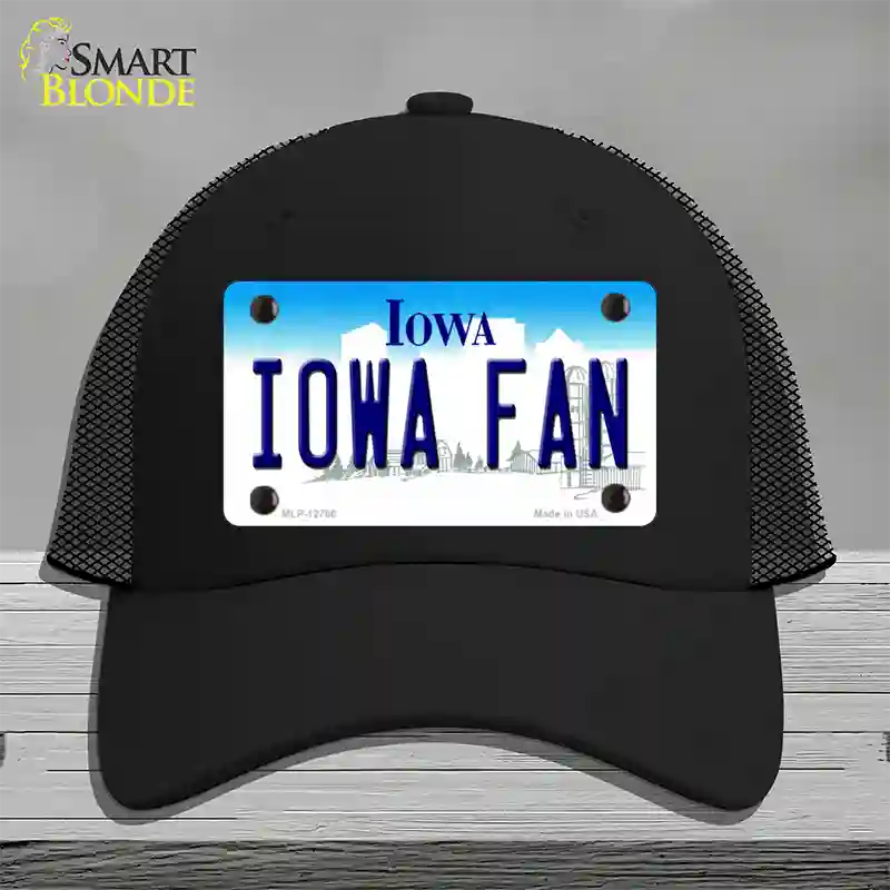 Iowa Fan Novelty License Plate Hat Tag Mesh / Black