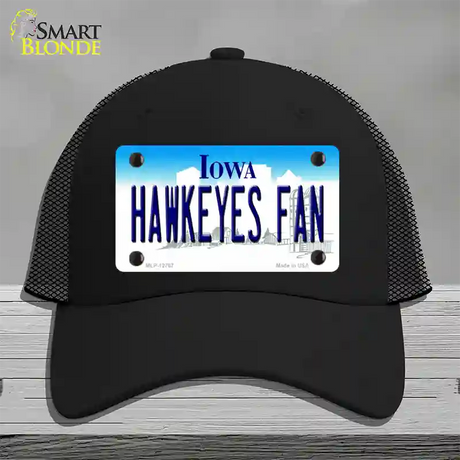 Hawkeyes Fan Novelty License Plate Hat Mesh / Black