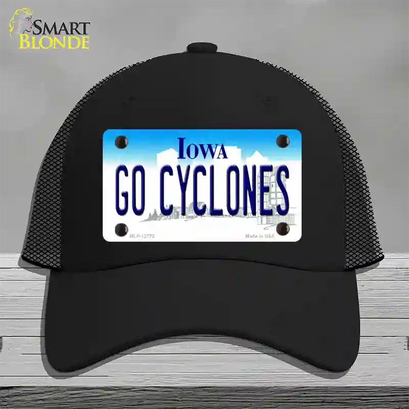 Go Cyclones Novelty License Plate Hat Tag Mesh / Black