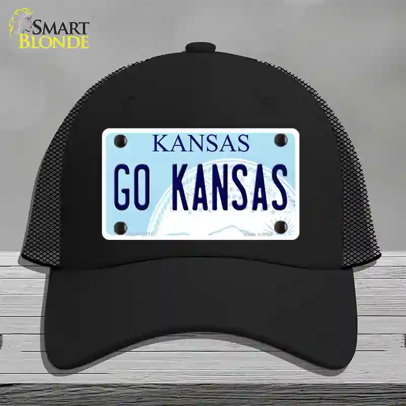 Go Kansas Novelty License Plate Hat Tag Mesh / Black