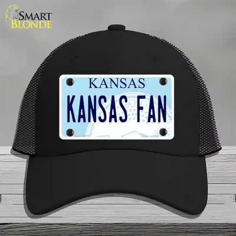 Kansas Fan Novelty License Plate Hat Tag Mesh / Black