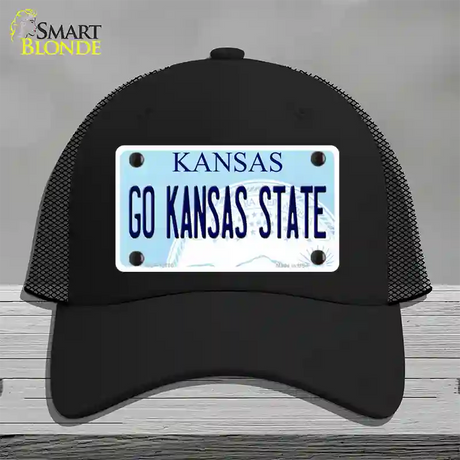 Go Kansas State Novelty License Plate Hat Tag Mesh / Black