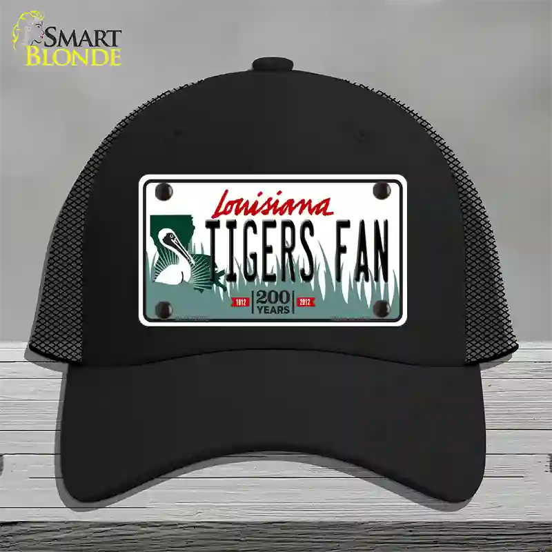 Louisiana Tigers Fan Novelty License Plate Hat Tag Mesh / Black