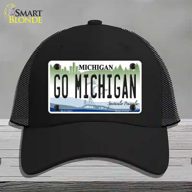 Go Michigan Novelty License Plate Hat Mesh / Black