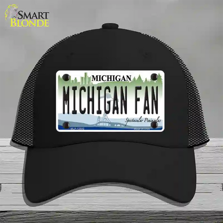 Michigan Fan Novelty License Plate Hat Mesh / Black