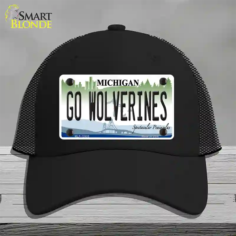 Go Wolverines Novelty License Plate Hat Mesh / Black