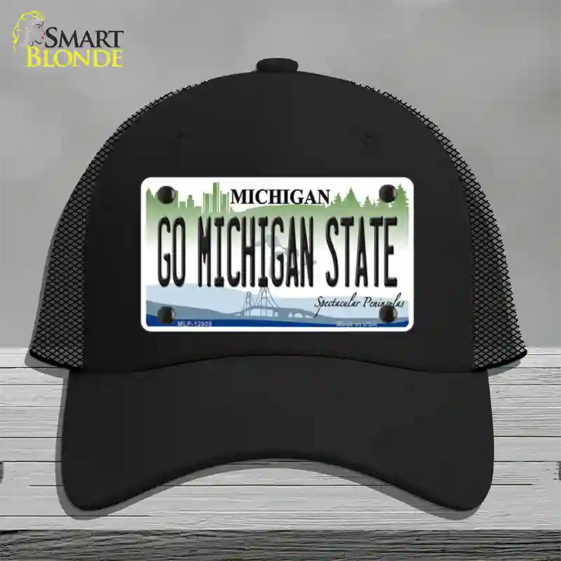 Go Michigan State Novelty License Plate Hat Mesh / Black