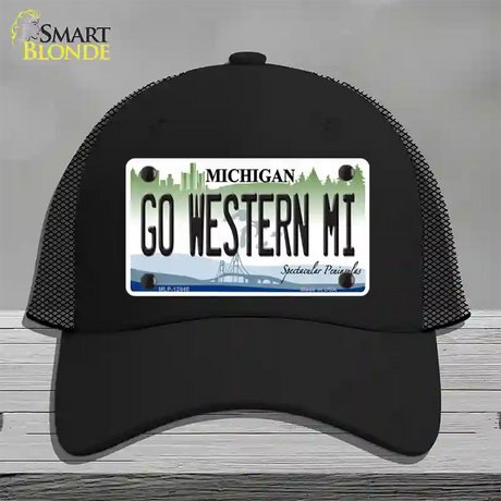 Go Western Michigan Novelty License Plate Hat Mesh / Black