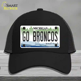 Go Broncos Michigan Novelty License Plate Hat Mesh / Black