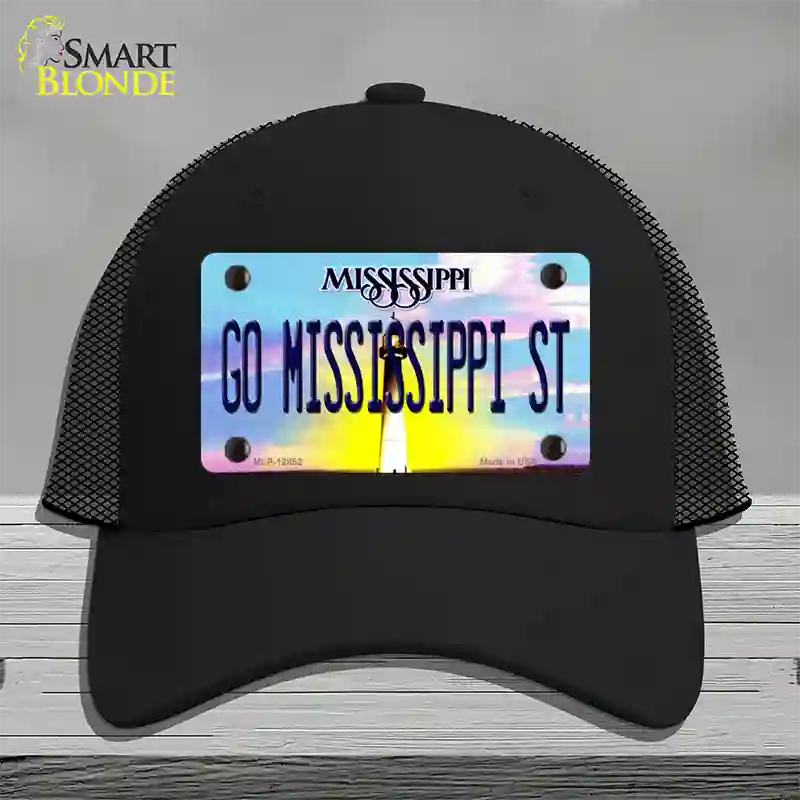 Go Mississippi State Novelty License Plate Hat Mesh / Black