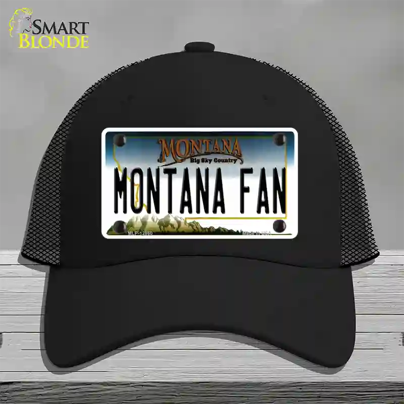 Montana Fan Novelty License Plate Hat Mesh / Black