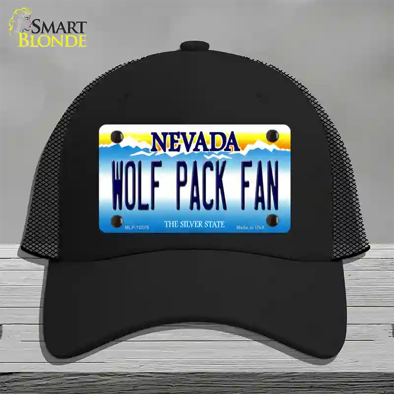 Wolf Pack Fan Novelty License Plate Hat Mesh / Black