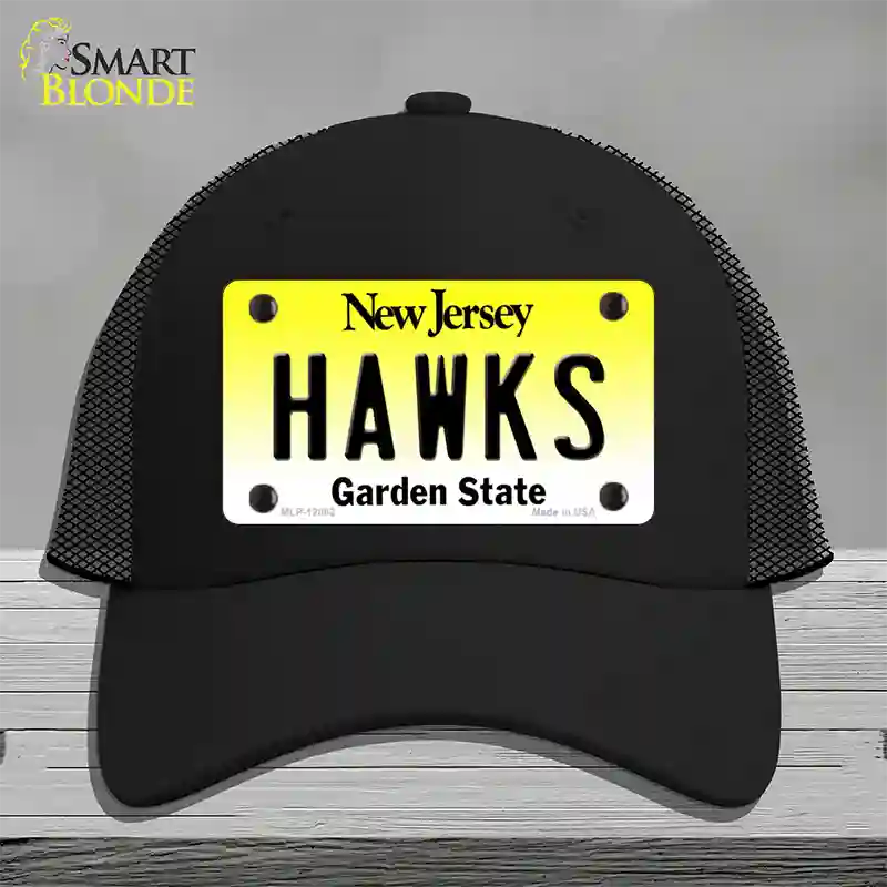 Hawks Novelty License Plate Hat Mesh / Black