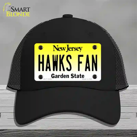 Hawks Fan New Jersey Novelty License Plate Hat Mesh / Black