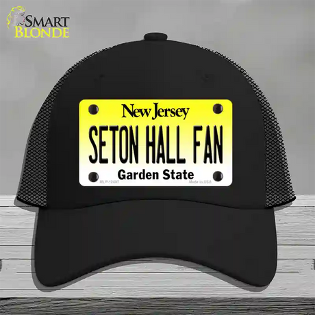 Seton Hall Fan Novelty License Plate Hat Mesh / Black