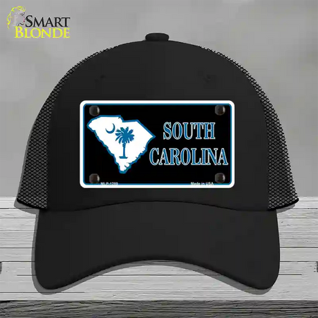 South Carolina Flag Novelty License Plate Hat Mesh / Black