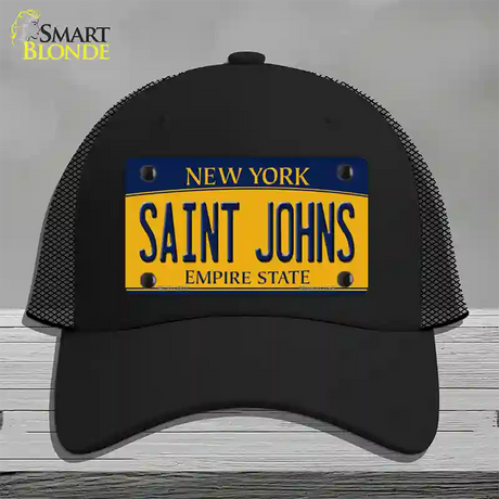 Saint Johns Novelty License Plate Hat Mesh / Black