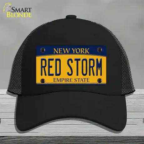 Red Storm Novelty License Plate Hat Mesh / Black