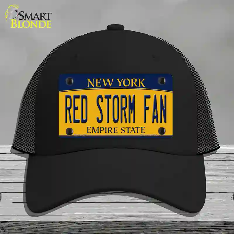 Red Storm Fan Novelty License Plate Hat Mesh / Black