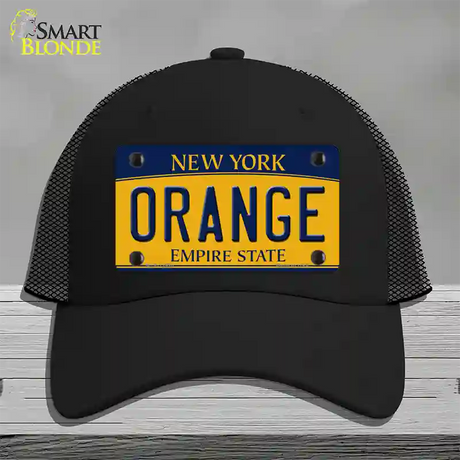 Orange Novelty License Plate Hat Mesh / Black