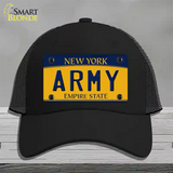 Army Novelty License Plate Hat Mesh / Black