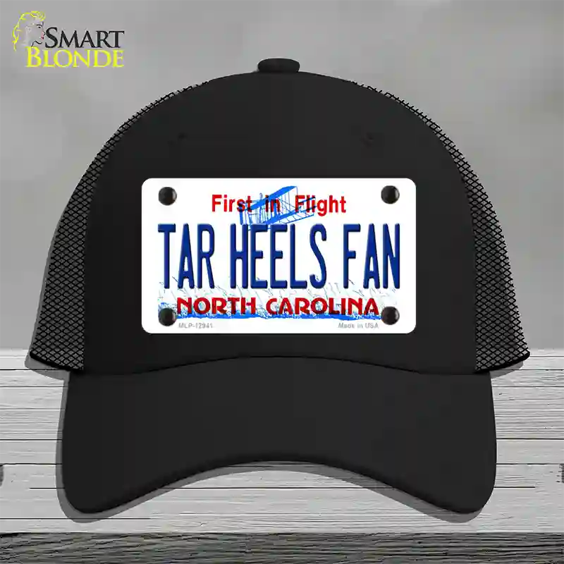 Tar Heels Fan Novelty License Plate Hat Mesh / Black