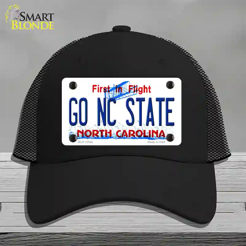 Go North Carolina State Novelty License Plate Hat Mesh / Black