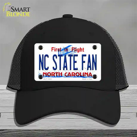 North Carolina State Fan Novelty License Plate Hat Mesh / Black