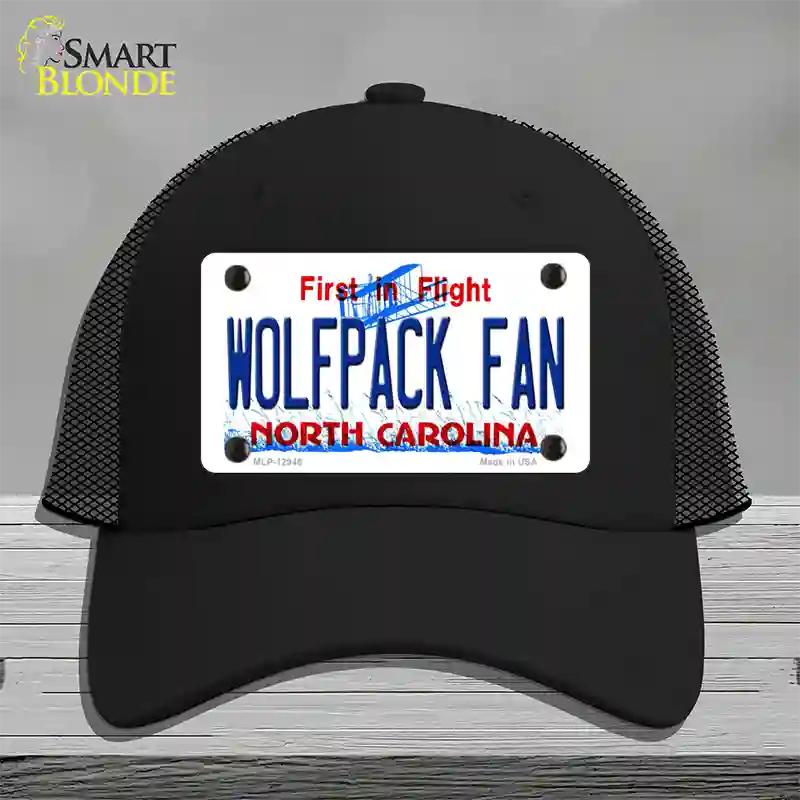 Wolfpack Fan Novelty License Plate Hat Mesh / Black